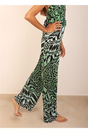 Tailored jersey trousers with green pattern Capri Chic | PANTAJERSEYFATASCHACCHI